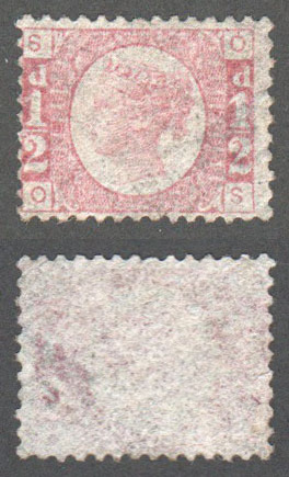 Great Britain Scott 58 MNG Plate 5 - OS (P) - Click Image to Close